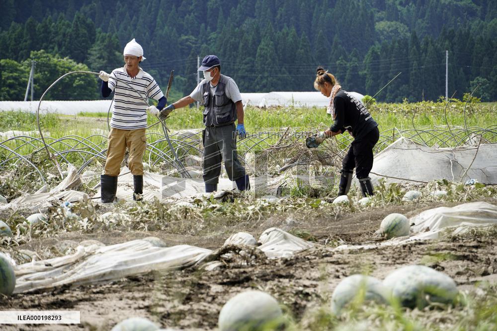 Aftermath of heavy rain in northeastern Japan