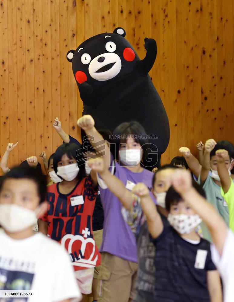 Kumamon in flood-hit southwestern Japan village