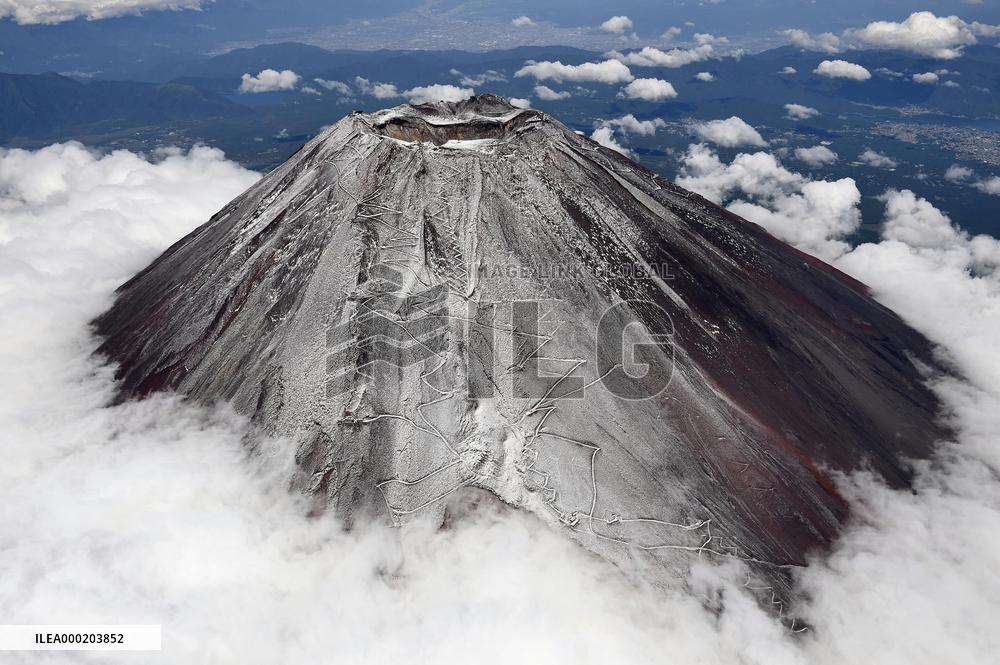 Snowcapped Mt. Fuji in Japan