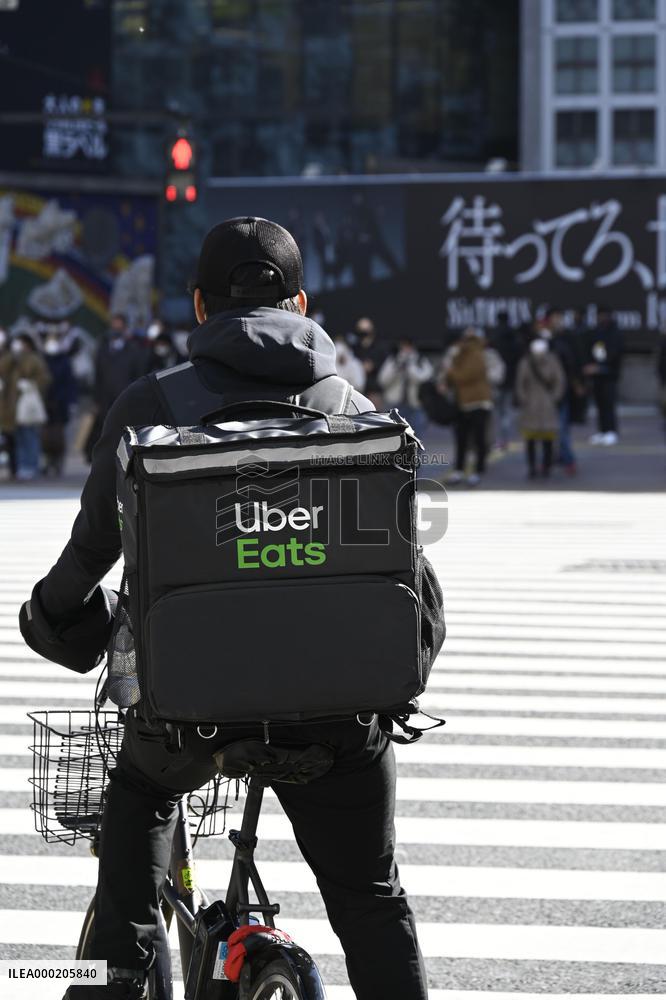 Uber Eats food delivery service in Tokyo