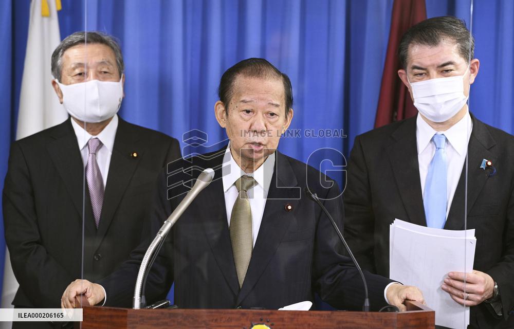 LDP's No 2 meets press after party's election losses