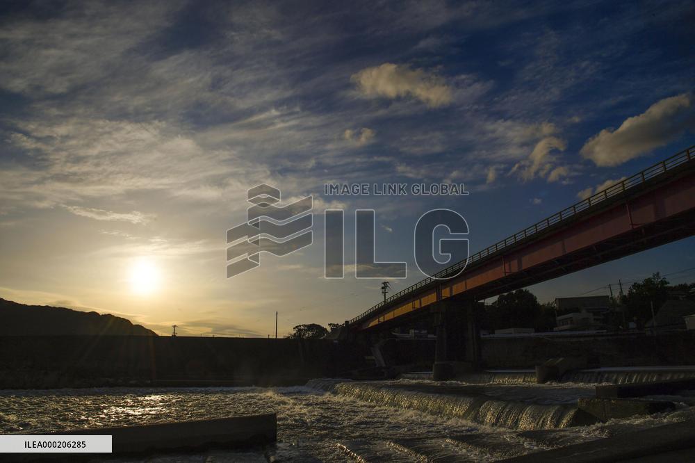 Hidaka River in western Japan