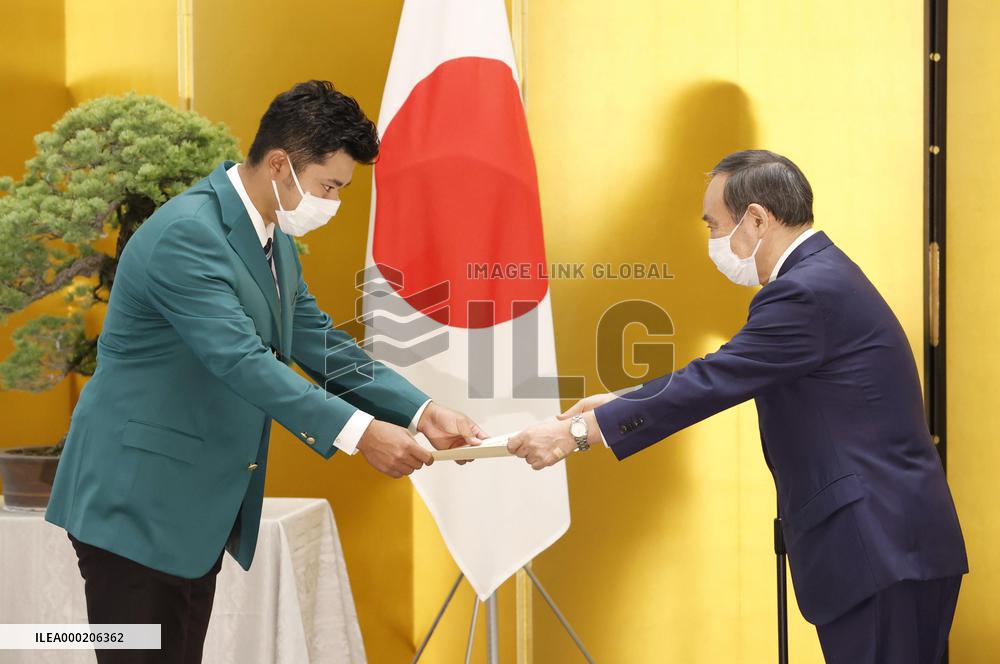 Masters champion Matsuyama receives Prime Minister's Award