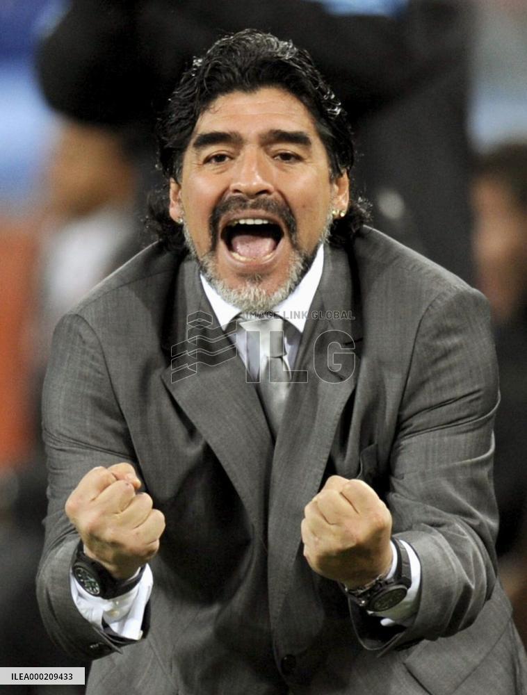Diego Maradona at 2010 World Cup in S. Africa