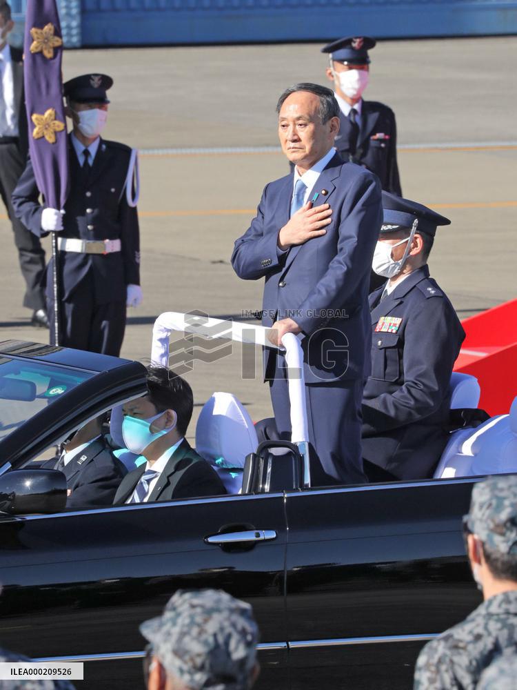 Japan PM Suga at ASDF inspection ceremony