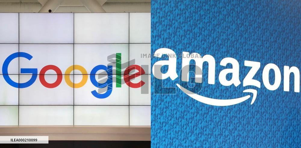 Logos of Google, Amazon