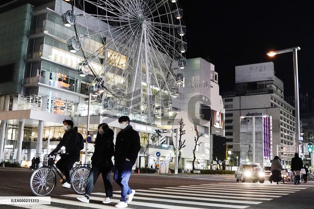 Deserted commercial area in Nagoya amid virus pandemic