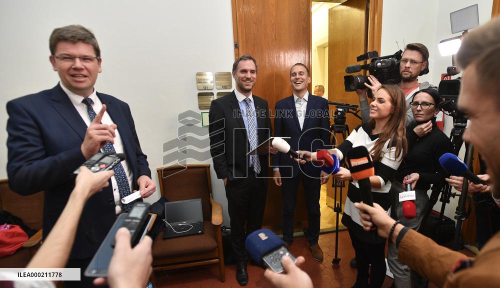 Zdenek Hrib, future Prague mayor, Jiri Pospisil, Jan Cizinsky