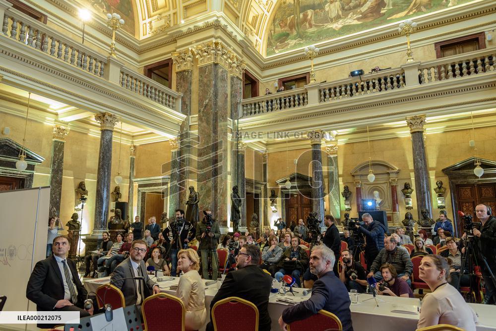 Press conference at the Pantheon, National Museum Prague