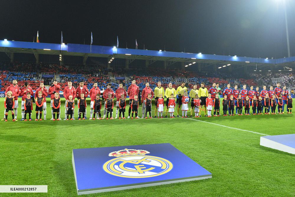 Real Madrid and FC Viktoria Plzen soccer players
