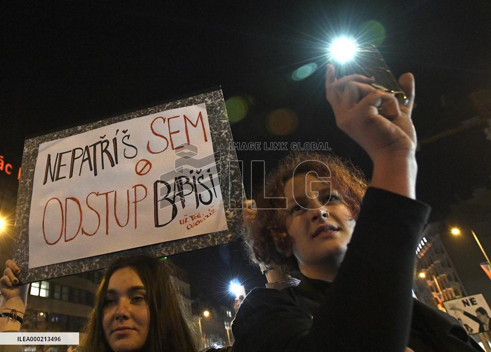 protest against PM Andrej Babis