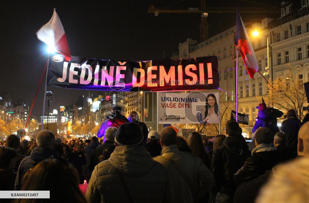 protest against PM Andrej Babis