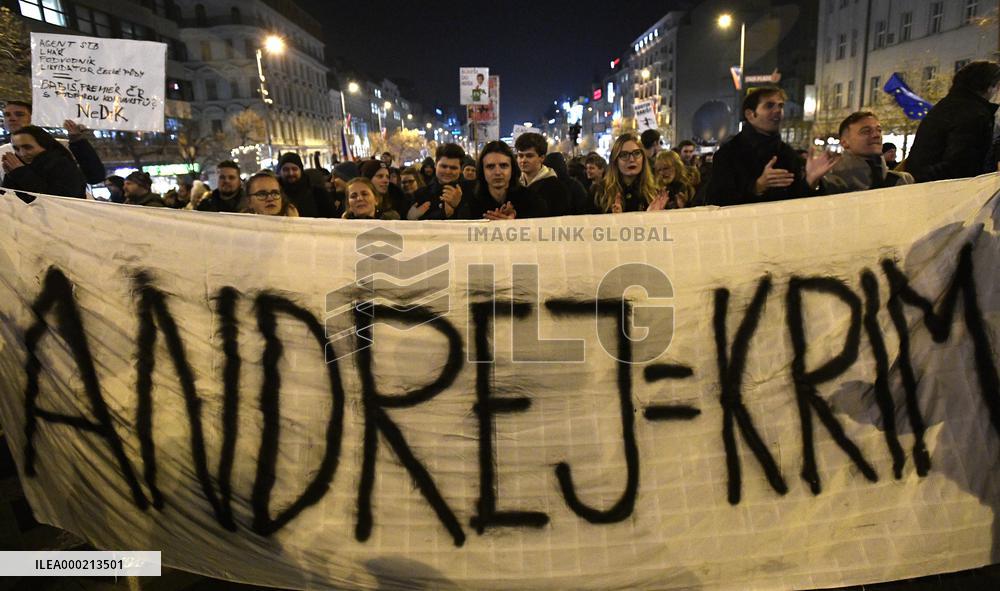 protest against PM Andrej Babis