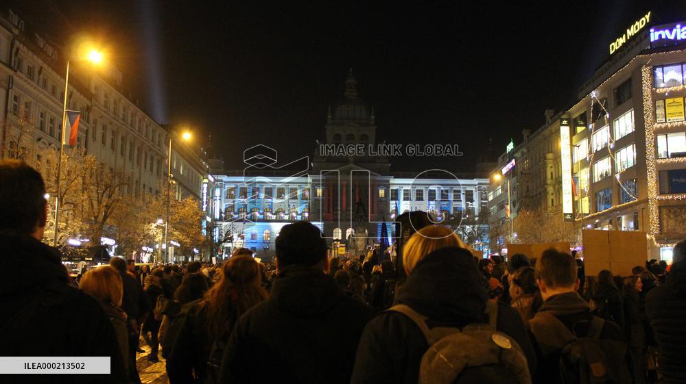 protest against PM Andrej Babis