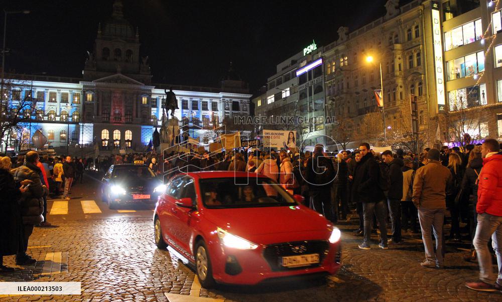 protest against PM Andrej Babis