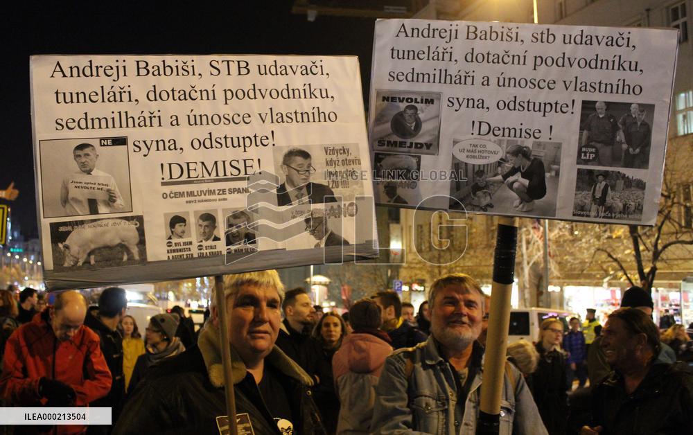 protest against PM Andrej Babis