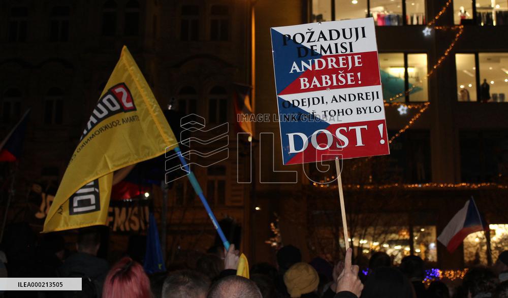 protest against PM Andrej Babis