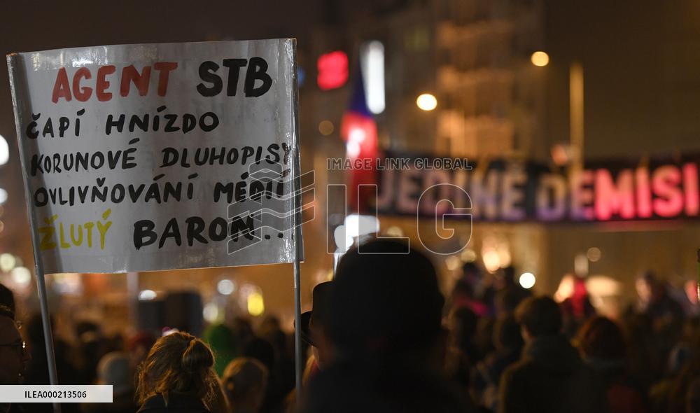 protest against PM Andrej Babis