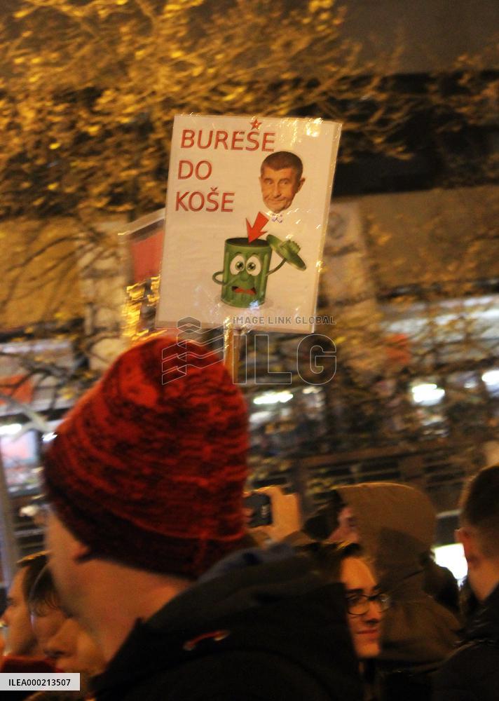 protest against PM Andrej Babis