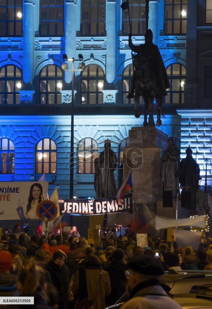 protest against PM Andrej Babis