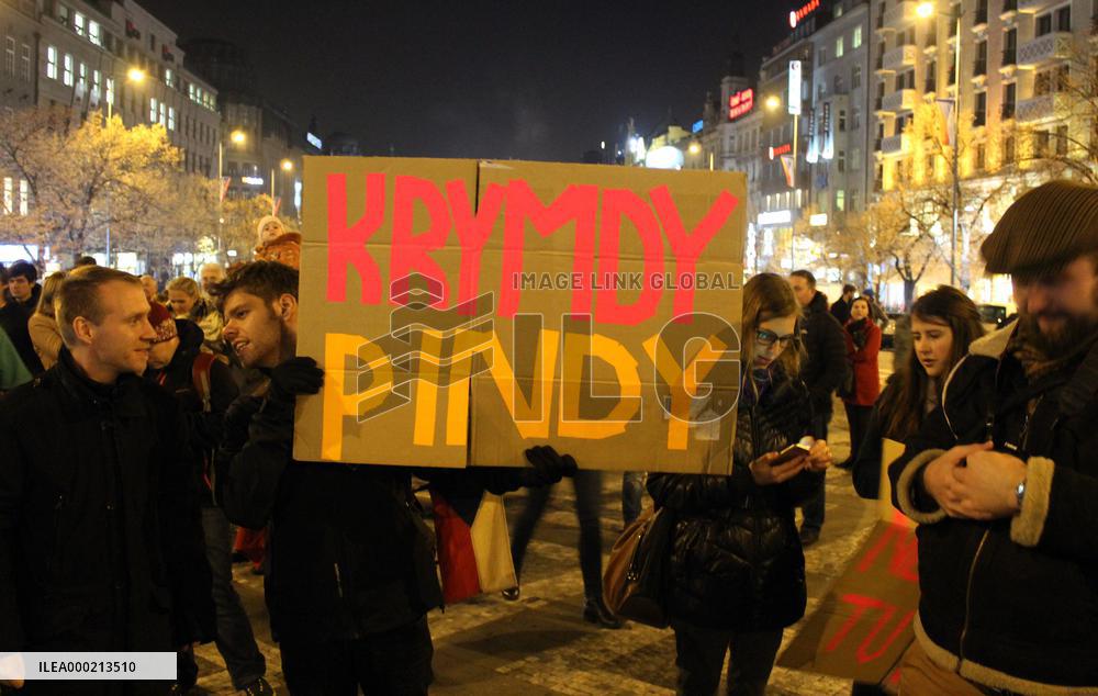 protest against PM Andrej Babis