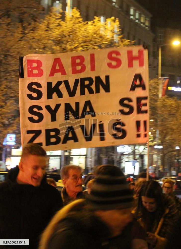 protest against PM Andrej Babis
