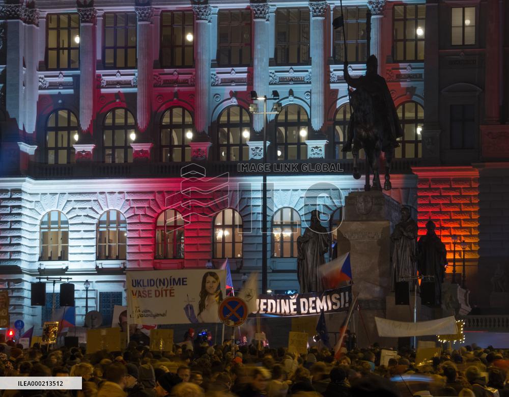 protest against PM Andrej Babis