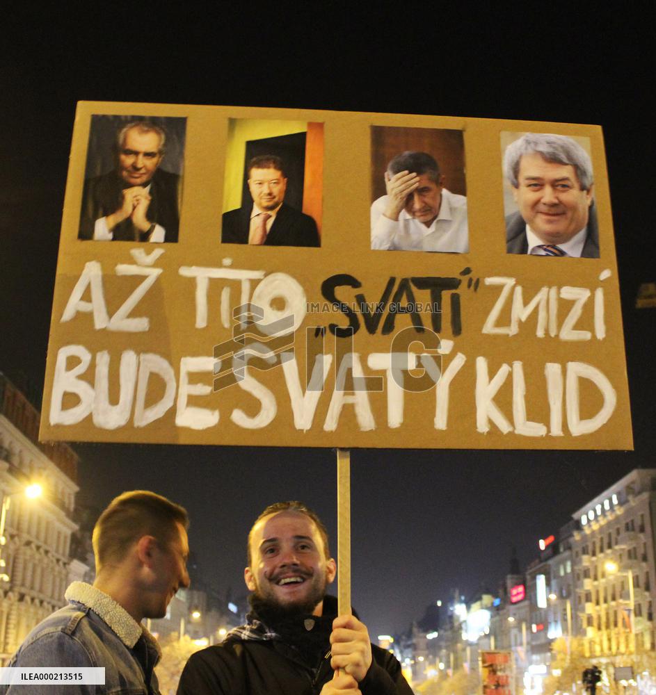 protest against PM Andrej Babis
