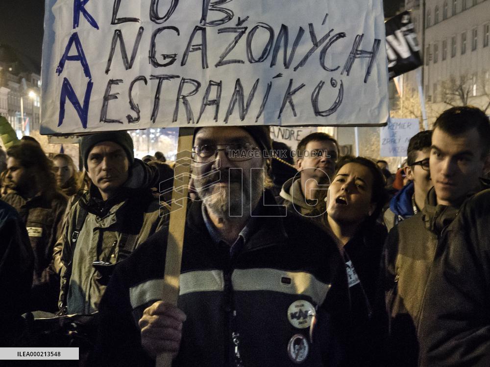 protest against PM Andrej Babis