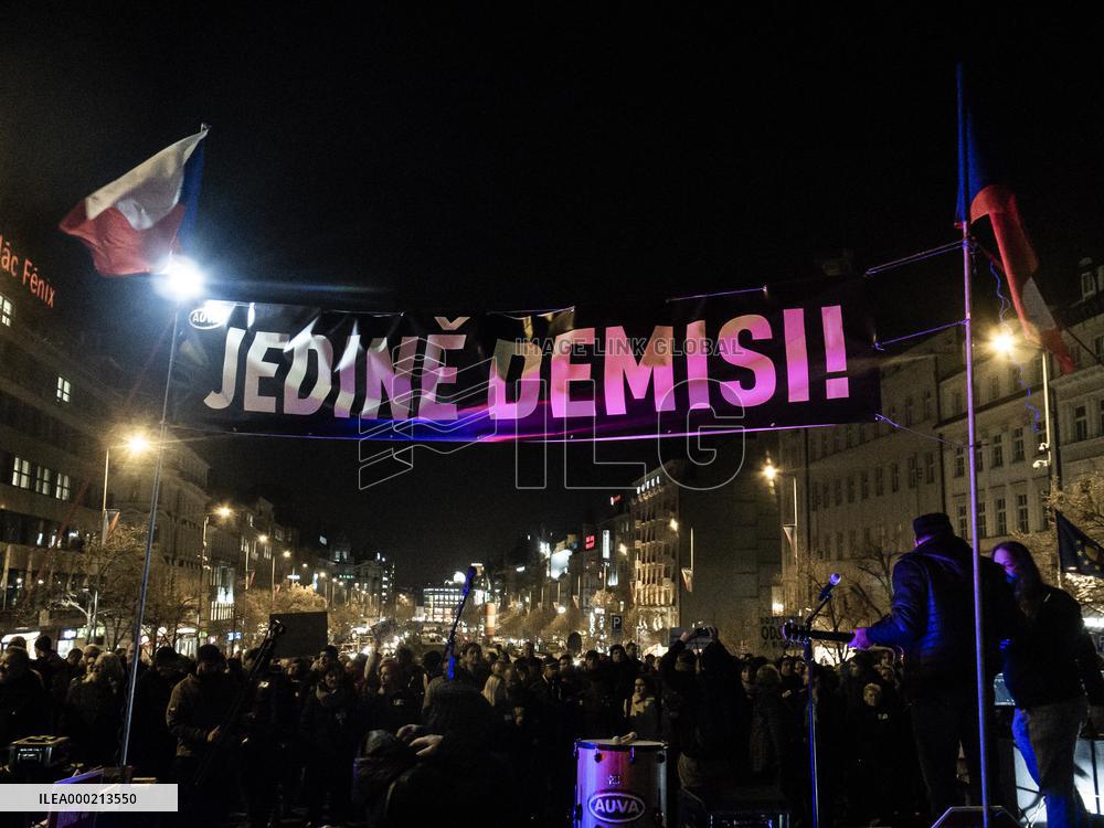 protest against PM Andrej Babis