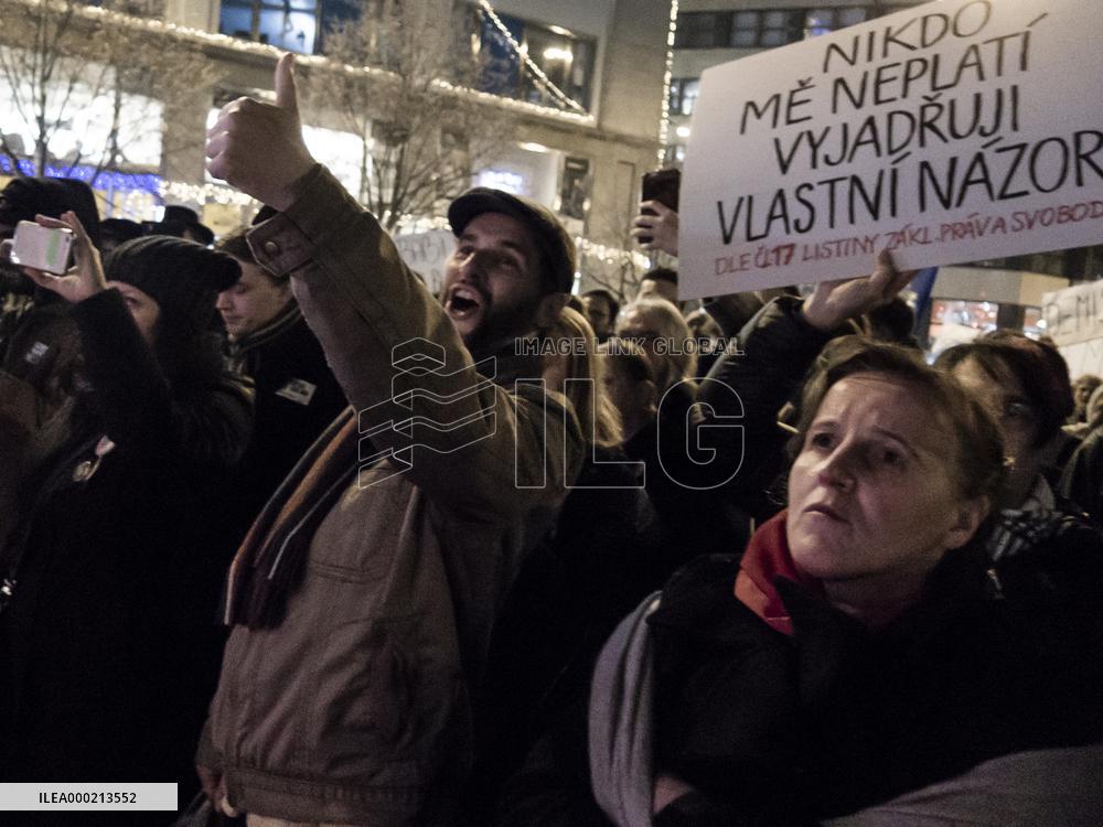protest against PM Andrej Babis