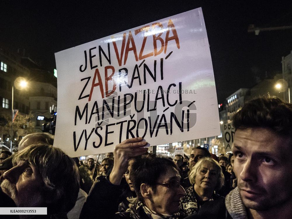 protest against PM Andrej Babis