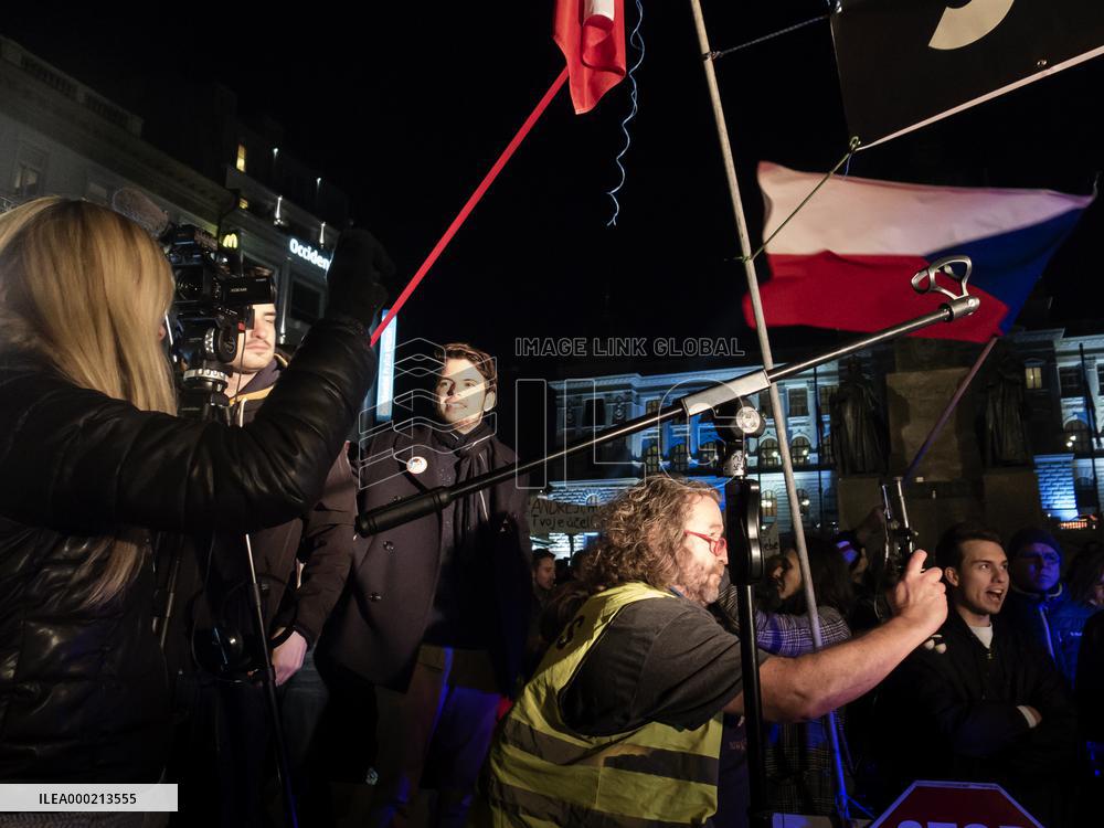 protest against PM Andrej Babis