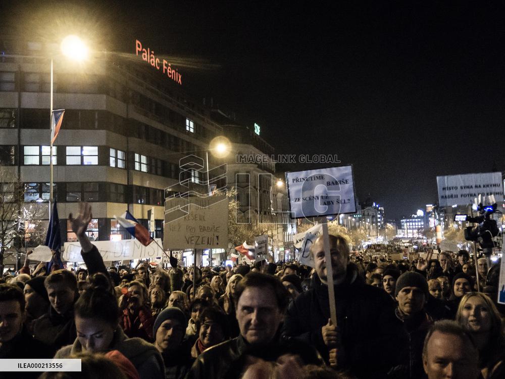 protest against PM Andrej Babis