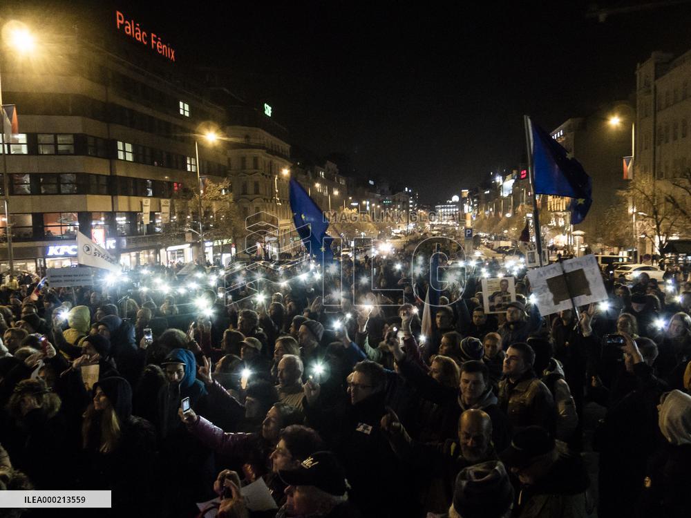 protest against PM Andrej Babis