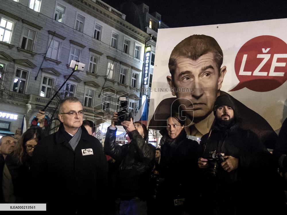 protest against PM Andrej Babis