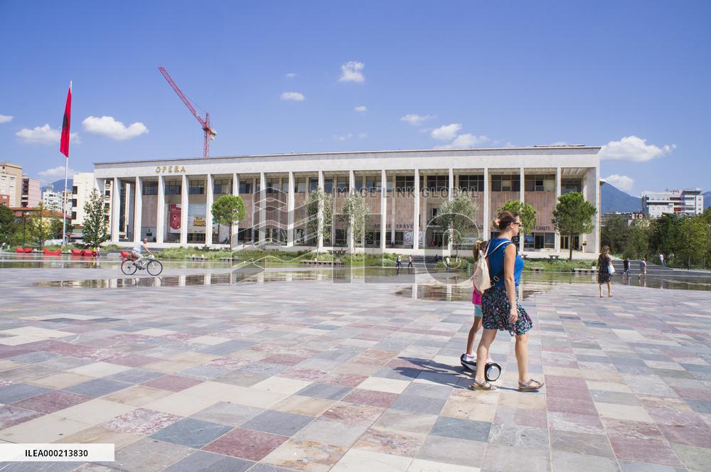 Tirana, National Theatre of Opera and Ballet of Albania (TKOB), Skanderbeg Square