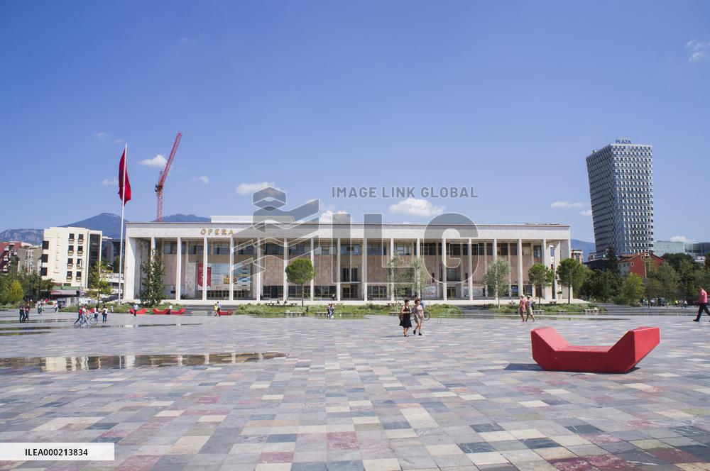 Tirana, National Theatre of Opera and Ballet of Albania (TKOB), Skanderbeg Square, The Plaza Tirana hotel