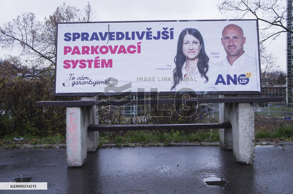 advert, bench ad, poster Dita Protopopova, Michal Fiser,