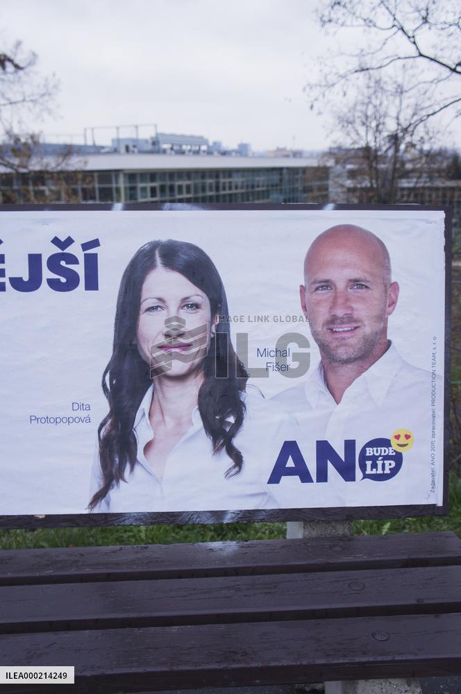 advert, bench ad, poster Dita Protopopova, Michal Fiser,