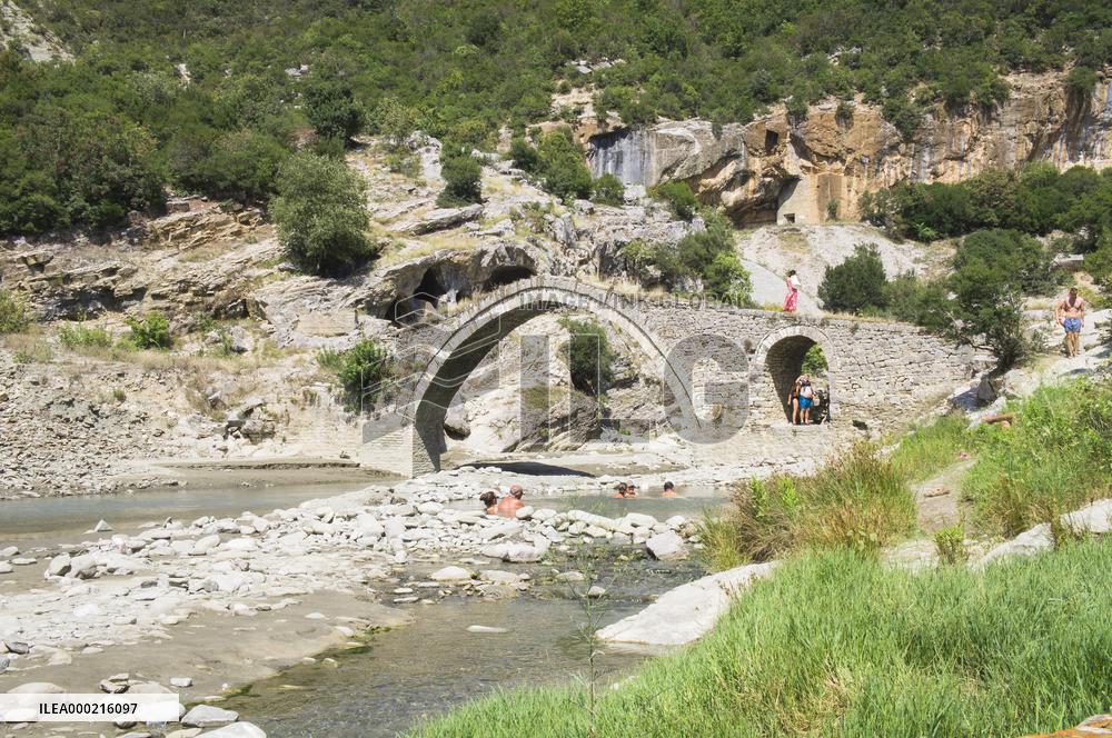 Hotova National Park, Benje thermal baths, Lengarica River Canyon, typical Ottoman Katiu Bridge