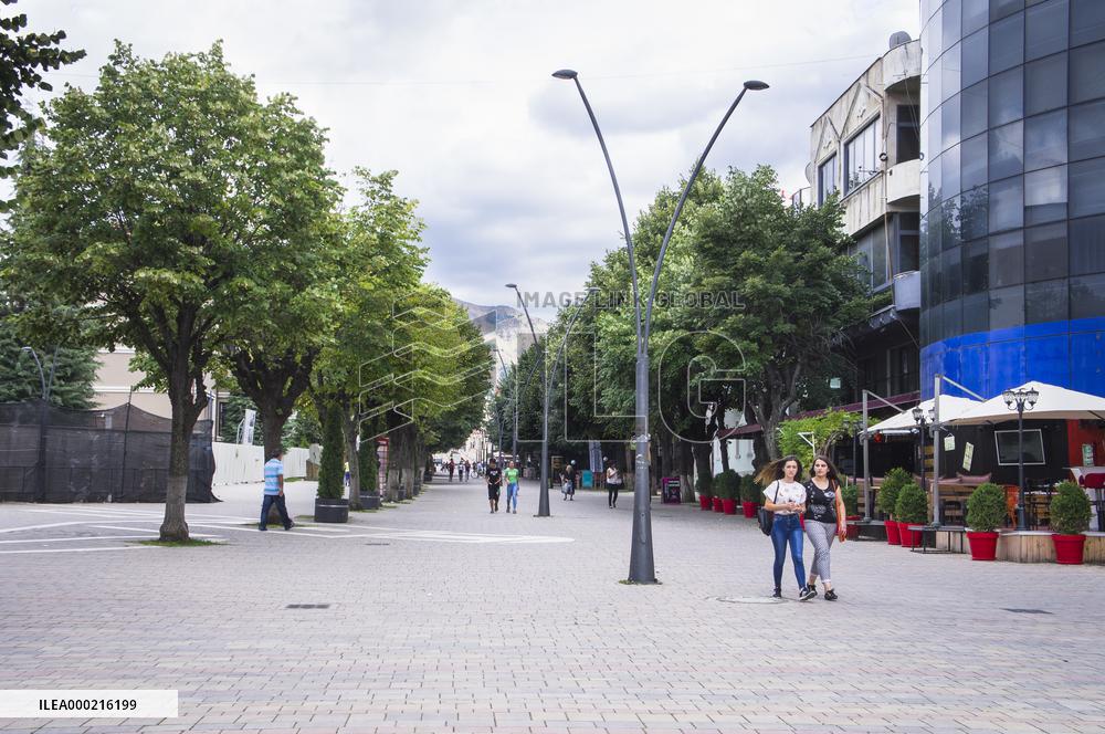Korce (Korca) town, promenade, Shetitorja Shen Gjergji Street