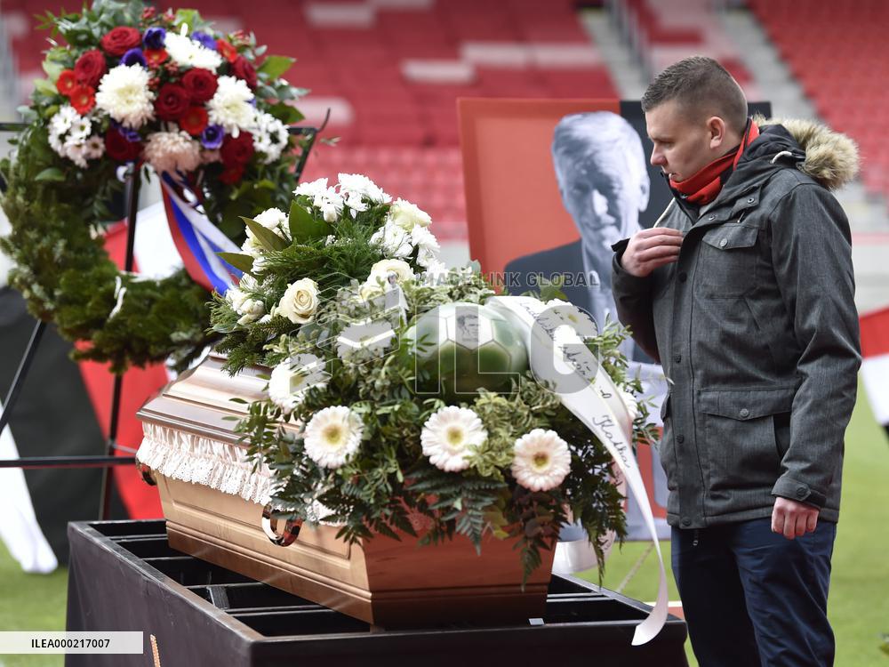last farewell ceremony with legendary Slovak football forward Jozef Adamec