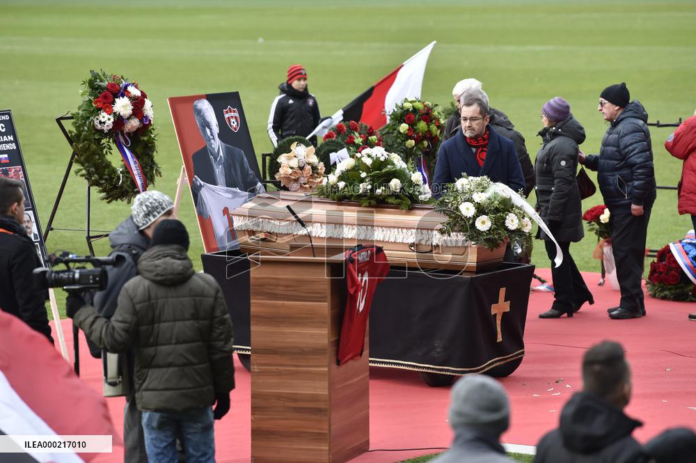 last farewell ceremony with legendary Slovak football forward Jozef Adamec