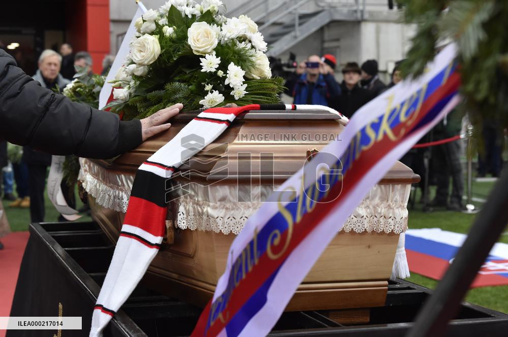 last farewell ceremony with legendary Slovak football forward Jozef Adamec
