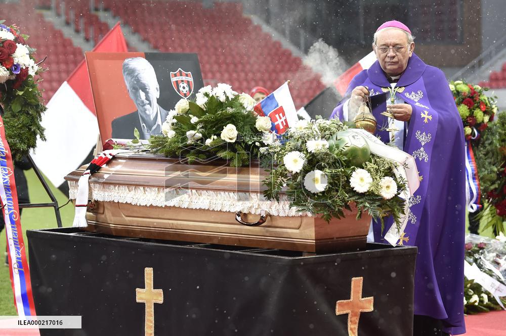 last farewell ceremony with legendary Slovak football forward Jozef Adamec