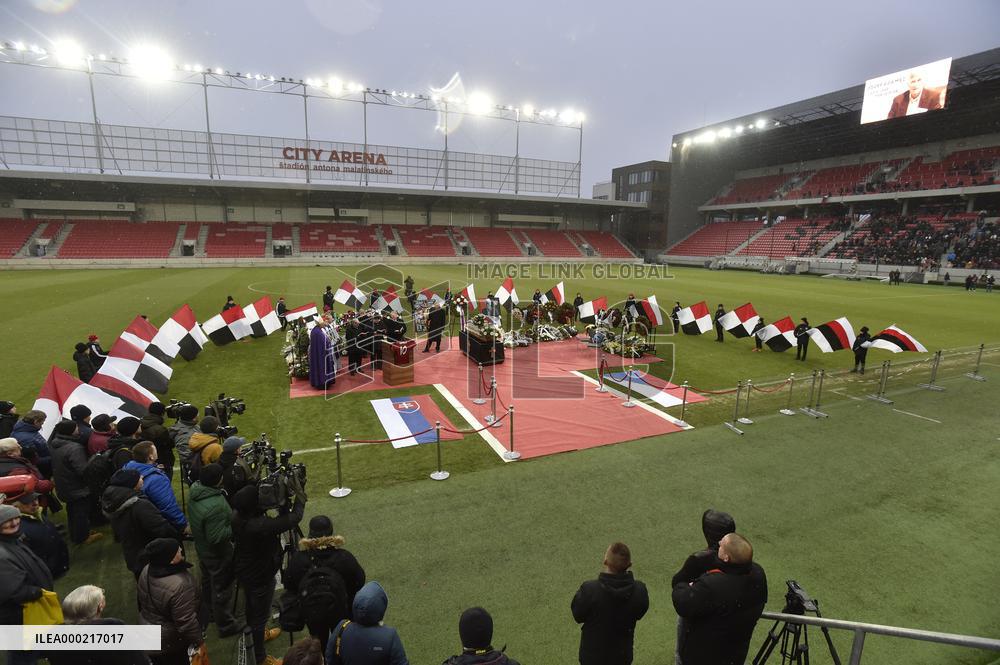 last farewell ceremony with legendary Slovak football forward Jozef Adamec