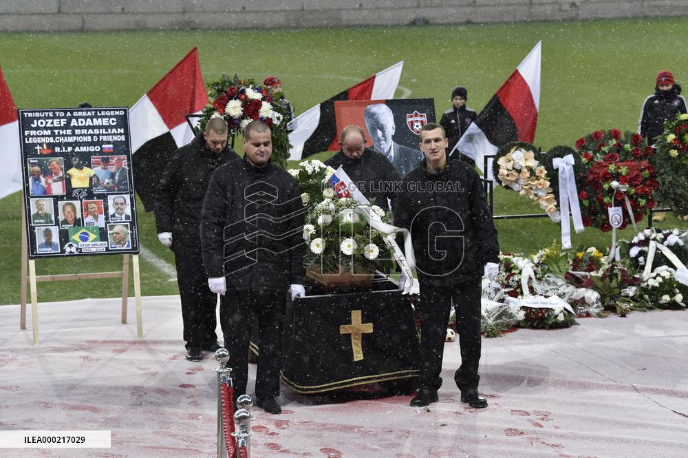 last farewell ceremony with legendary Slovak football forward Jozef Adamec
