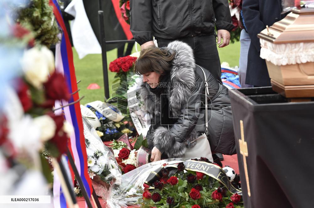 last farewell ceremony with legendary Slovak football forward Jozef Adamec