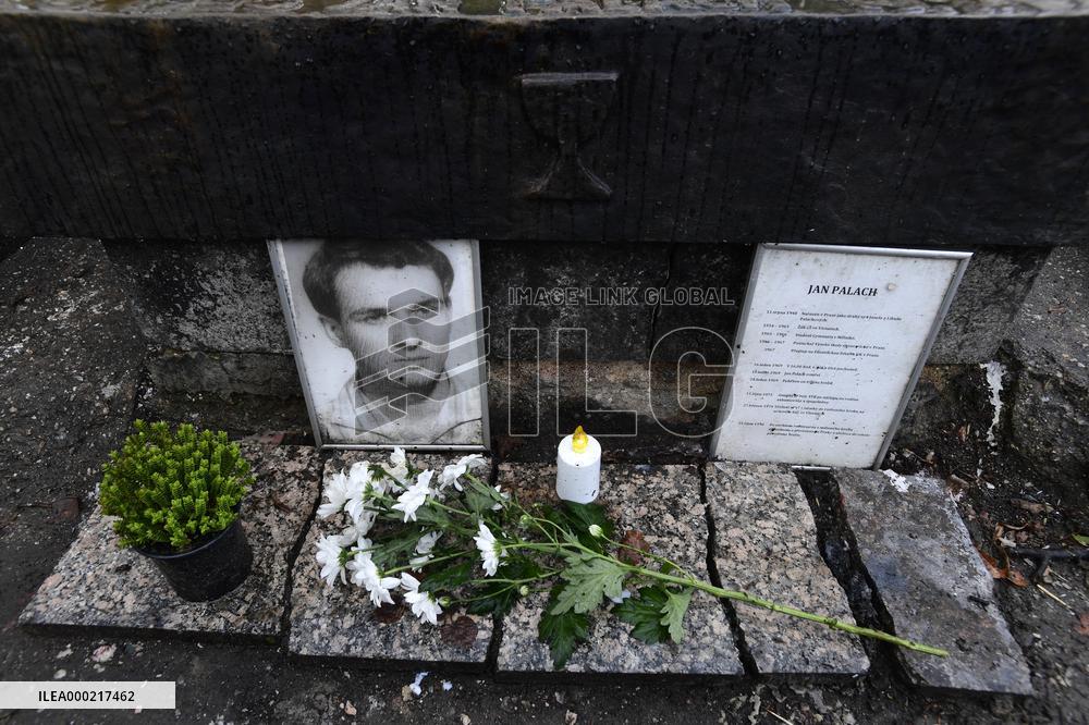 Jan Palach's grave at Prague's Olsany cemetery